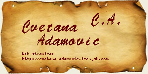 Cvetana Adamović vizit kartica